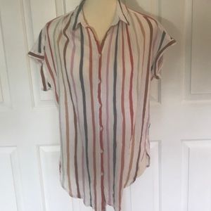 Madewell Striped Button Down Top Size M